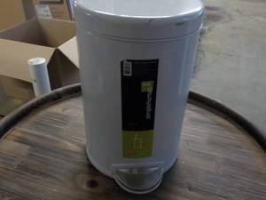 lot 77 image: NEW Simple Human White Wastebasket ...