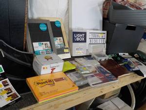 lot 90 image: Office Supplies and Storage Totes a...