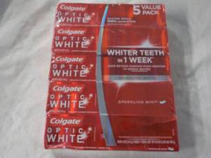 lot 116 image: 5 new Tubes Colgate Optic White Too...