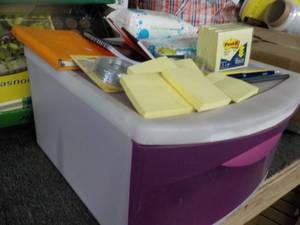 lot 193 image: Plastic Storage Drawer with post it...