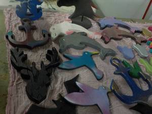 lot 214 image: Huge Lot of Wooden Cut Outs...