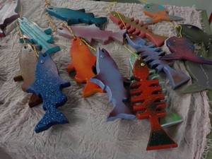 lot 215 image: Wooden Fish Cut Outs...