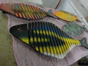 lot 216 image: Wooden Fish Cut Outs...