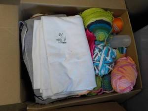 lot 221 image: 2 Boxes of Material and Yarn...