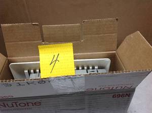 lot 4 image: NuTone 50 CFM WallCeiling Mount Bathroom Exhaust Fan in good condition