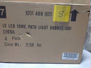 lot 8 image: Lot of 4 Hampton Bay Low-Voltage 10-Watt Equivalent Oil-Rubbed Bronze Outdoor Integrated LED Landscape Path Light with Metal Shade New
