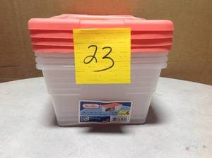 lot 23 image: Sterilite 6 Qt. Storage Boxin good condition