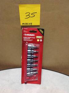 lot 35 image: Husky 38 in. Drive Tamper Proof Torx Bit Socket Set (8-Piece) MISSING PCS