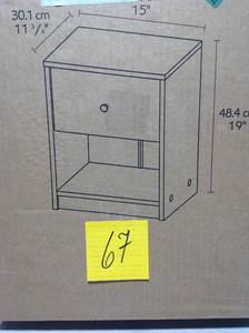 lot 67 image: Portland 1-Drawer Grey Nightstand by Tvilum in good condition