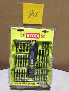 lot 96 image: Ryobi Impact Driving Kit (44-Piece) with Carrying Case AR2025 new