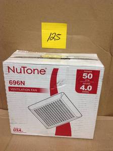 lot 125 image: NuTone 50 CFM WallCeiling Mount Bathroom Exhaust Fan  in good condition