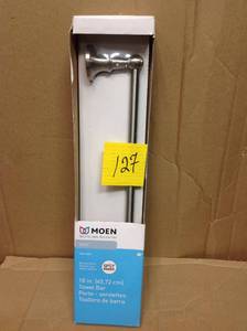 lot 127 image: Moen Vale 18 in. Towel Bar in Spot Resist Brushed Nickel  in good condition