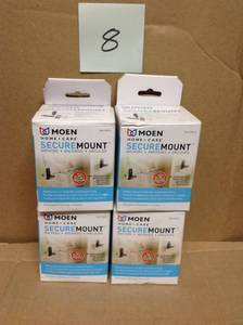 lot 8 image: Lot nof 4 MOEN SecureMount 3.17 in. Stainless Steel Grab Bar Anchors in Chrome (2-Pack) New