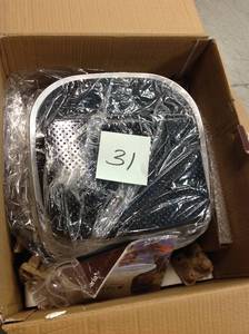 lot 31 image: 10 QT Aria Air Fryer With Rotating Rotisserie, Dehydration, Premium Accessory Set, & Recipe Book by modernhomein good condition