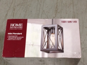 lot 43 image: Home Decorators 1-Light Royal Bronze Mini-Pendant with Cage Design Shadein good condition