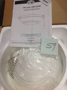 lot 59 image: Hampton Bay Raleigh LED Natural Iron Light Kit Ceiling Fanin good condition