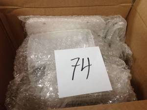 lot 74 image: 180-Degree Motion Outdoor Solar Integrated Led DualHead Security Flood Lightin good condition