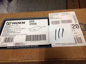 lot 111 image: MOEN 1800 Series Undermount 31 in. Single Bowl Stainless Steel Kitchen Sinkin good condition