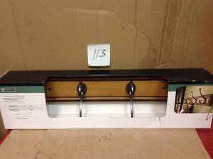 lot 113 image: Liberty Galena 27 in. Honey Maple and Statuary Bronze Pilltop Hook Rackin good condition