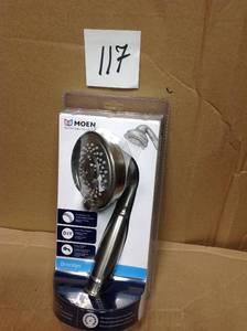 lot 117 image: Brecklyn 8-Spray 4 in. Handheld Shower in Spot Resist Brushed Nickel not used