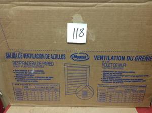 lot 118 image: Master Flow 18 in. x 24 in. Plastic Wall Louver Static Vent in Whitein good condition
