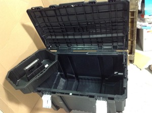 lot 303 image: Husky 37 in. Rolling Tool Box Utility Cart Black in good conditions