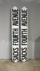 lot 8 image: 2 Wooden SACKS FOURTH AVE Signs