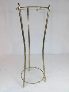 lot 47 image: Gold Bamboo Legged Glass-top Side Table
