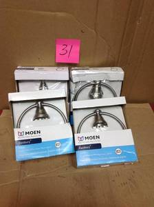 Lot of 4 Moen Banbury Towel Ring in Spot Resist Brushed Nickel not used