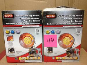 Lot of 2 Dyna-Glo Single Burner 15,000 BTU Radiant Tank Top Propane Portable Heater&nbsp&nbspin good condition