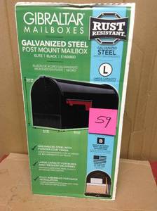 Gibraltar Mailboxes Elite Large Galvanized Steel Post-Mount Mailbox in Black&nbsp&nbspin good condition