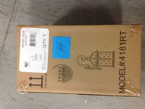 lot 14 image: Bel Air Lighting Wall Mount 1-Light Outdoor Rust Coach Wall Lantern Sconce with Clear Glass not used