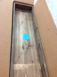 lot 21 image: Barb Dark Walnut Small Console Table by Del Hutson Designs not used