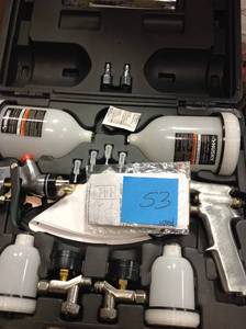 lot 53 image: Husky HVLP and Standard Gravity Feed Spray Gun Kit  USED