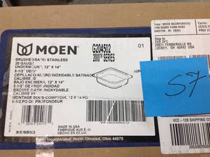 lot 57 image: Moen Series Single Bowl Stainless Steel Undermount Kitchen Sink in good condition