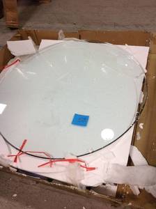 lot 58 image: Espresso Round Tempered Glass Top Coffee Table by Harper & Bright Designs in good condition