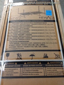 lot 109 image: NewAge Products VersaRac Set with 1-Overhead Rack and 8-Piece Accessory Kit not used