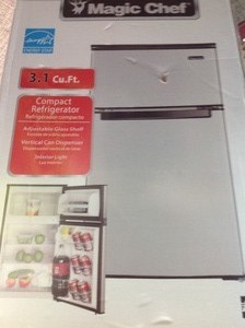 lot 110 image: Magic Chef 3.1 cu. ft. Mini Fridge in Stainless Look not used