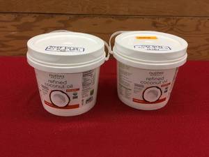 lot 6 image: Two Buckets Of Nutiva Refined Coconut Oil, Retail $29.78