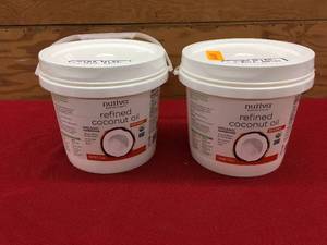 lot 30 image: Two Buckets Of Nutiva Refined Coconut Oil, Retail $29.78