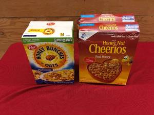 lot 53 image: Honey Bunches Of Oats & Honey Nut Cheerios, Retail $11.20