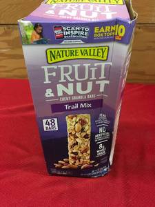 lot 60 image: Nature Valley Fruit & Nut Trail Mix Chewy Granola Bars, Retail $12.45
