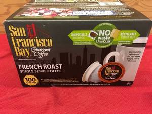 lot 67 image: San Francisco Bay French Roast 100 K-Cup, Retal $29.99