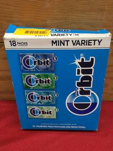 lot 84 image: Orbit Gum Mint Variety 18 Pack, Retail $11.89