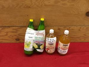 lot 90 image: Kirkland signature Organic Apple Cider Vinegar & Italian Volcano Lemon Juice,Retail $13.87