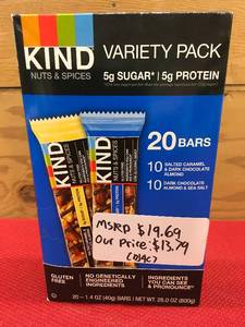 lot 94 image: Kind Bar Variety Pack, Retail $19.69