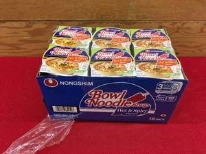lot 111 image: 18 Pack Hot & Spicy Chicken Noodle Bowls, Retail $11.99