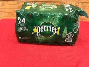 lot 127 image: Perrier Carbonated Mineral Water 24 Pack, Retail $17.95