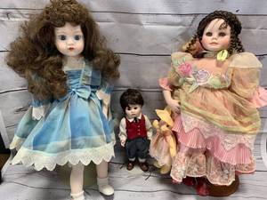 lot 15 image: Lot of 3 Antique Porcelain Dolls