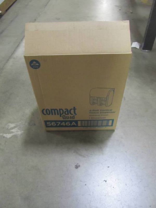 lot 210 image: Georgia Pacific Professional Compact Quad Vertical Four Roll Coreless Tissue Dispenser, 12.063 X 14.438, Ss 56746A